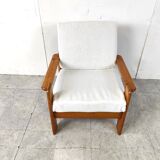 Vintage pine wood armchair, 1960s