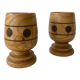 Lot de 2 coquetiers en bois