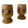 Lot de 2 coquetiers en bois