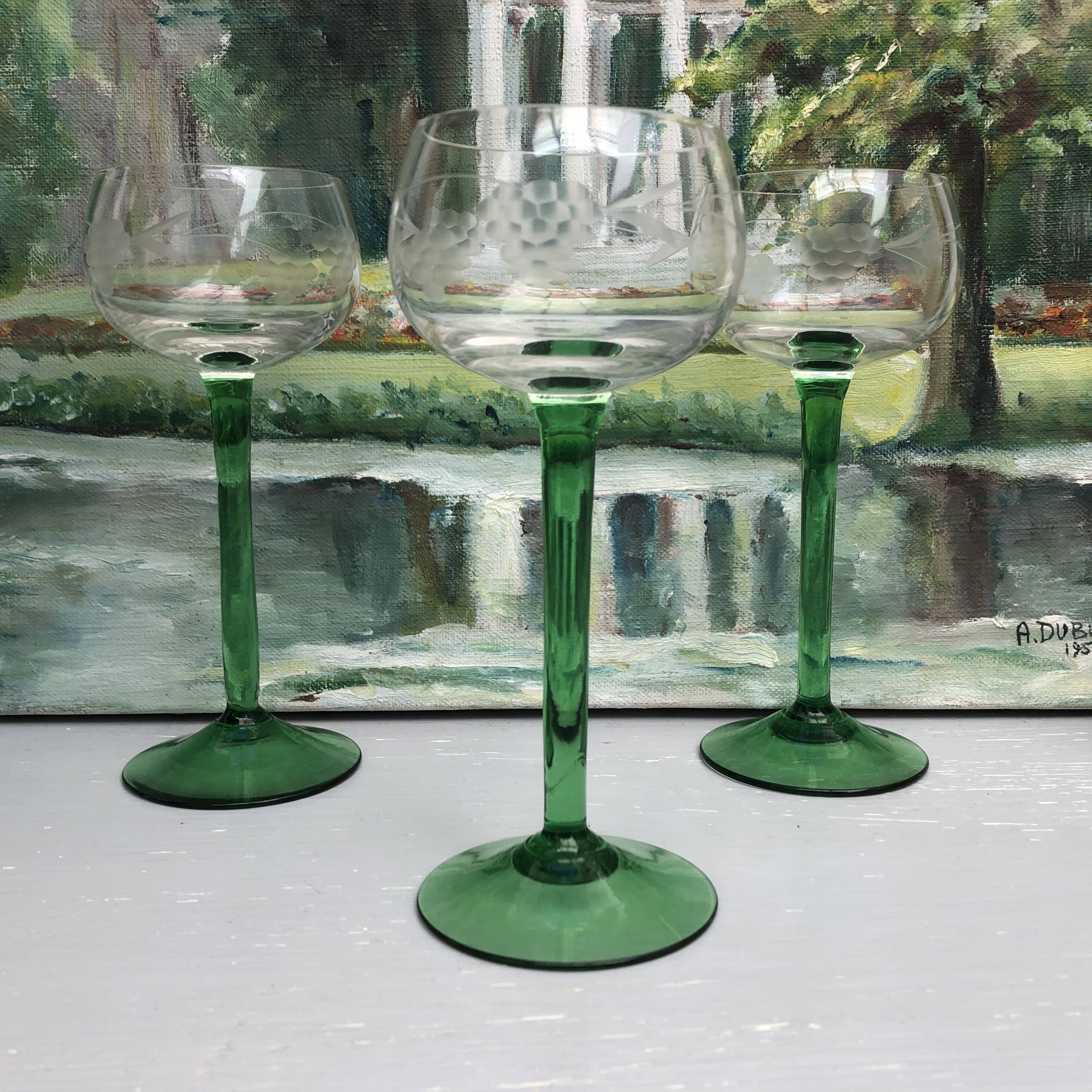 Vintage Alsace wine glass