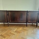 English style 4-door mahogany sideboard with white marble top