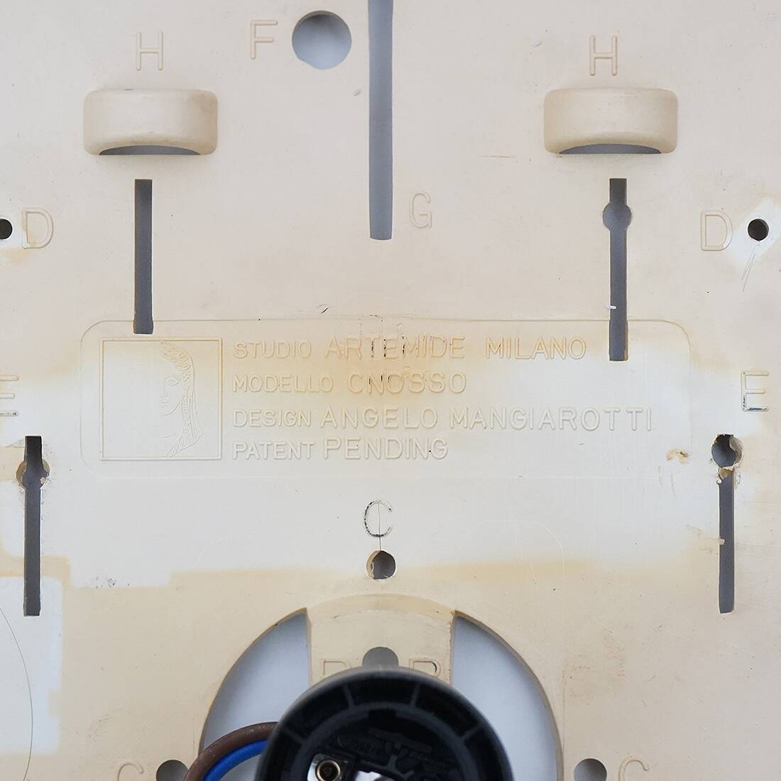 Pair of “Cnosso” ceiling lamps by Angelo Mangiarotti for Artemide, 1960s