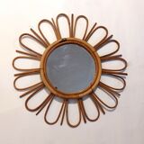 Rattan mirror daisy