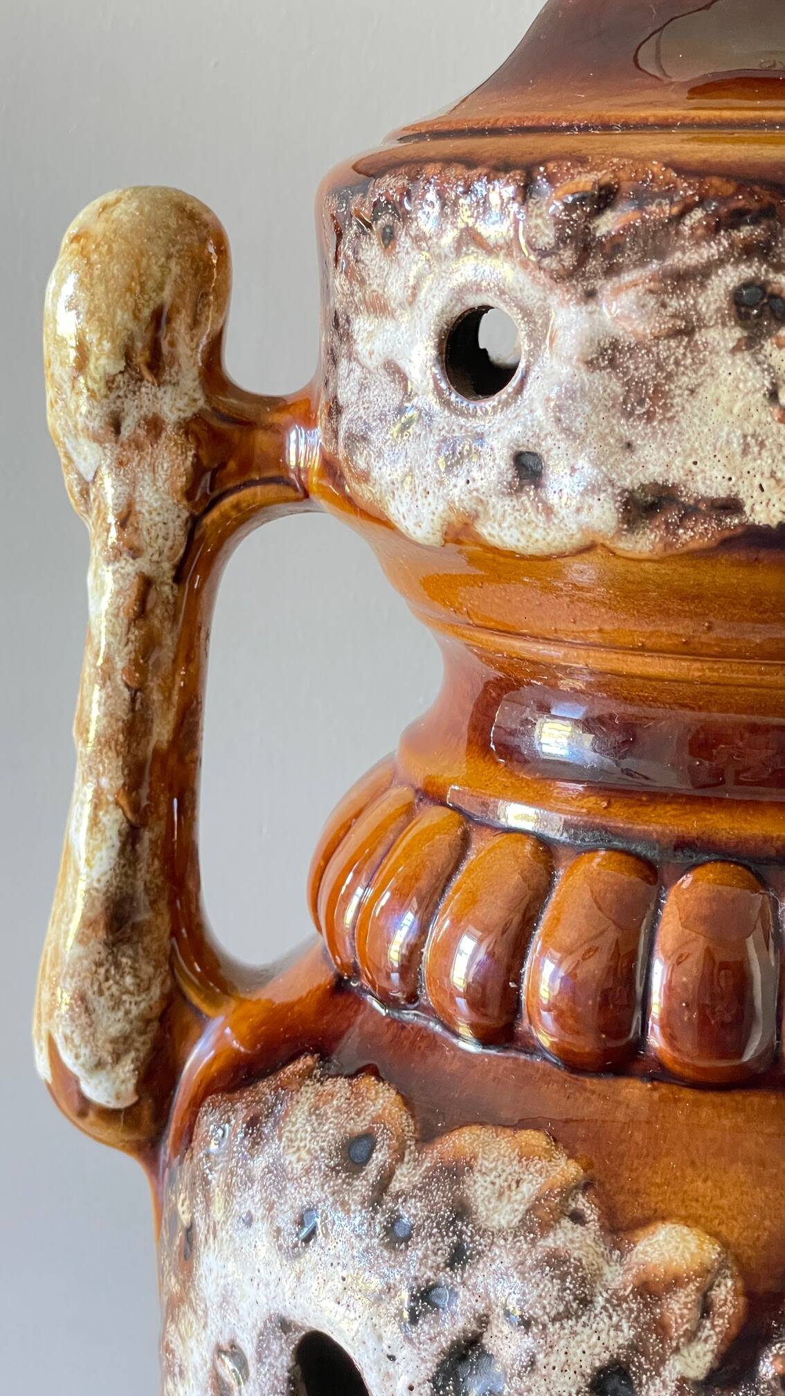 Lamp ceramic fat lava double lighting 70s