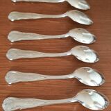 Set of 6 small silver metal spoons