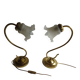 duo de lampe de table en métal doré
