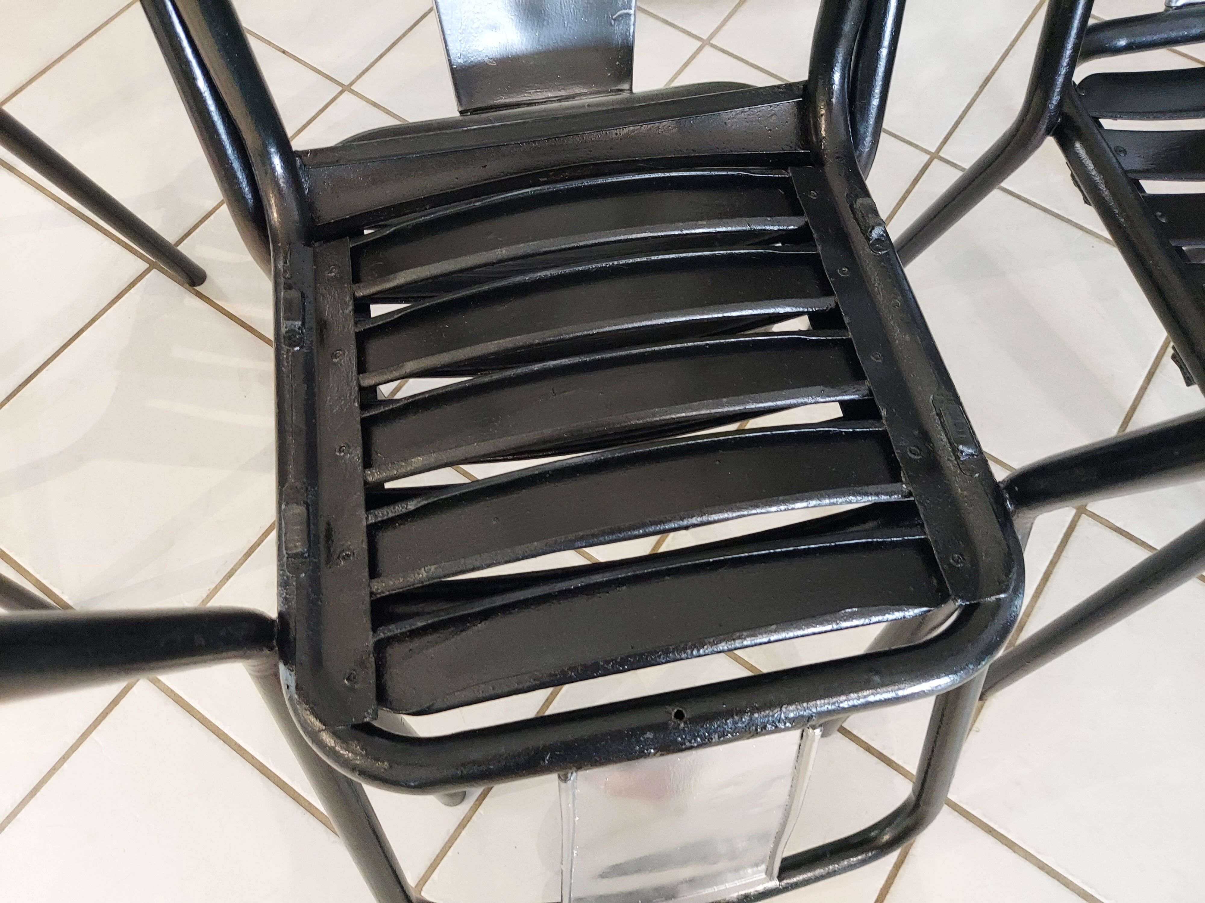 Suite of 6 Chairs Tolix model T4 by Xavier Pauchard 1950