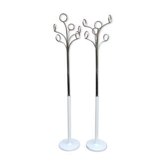 Pair of chrome coat rack designate Fase