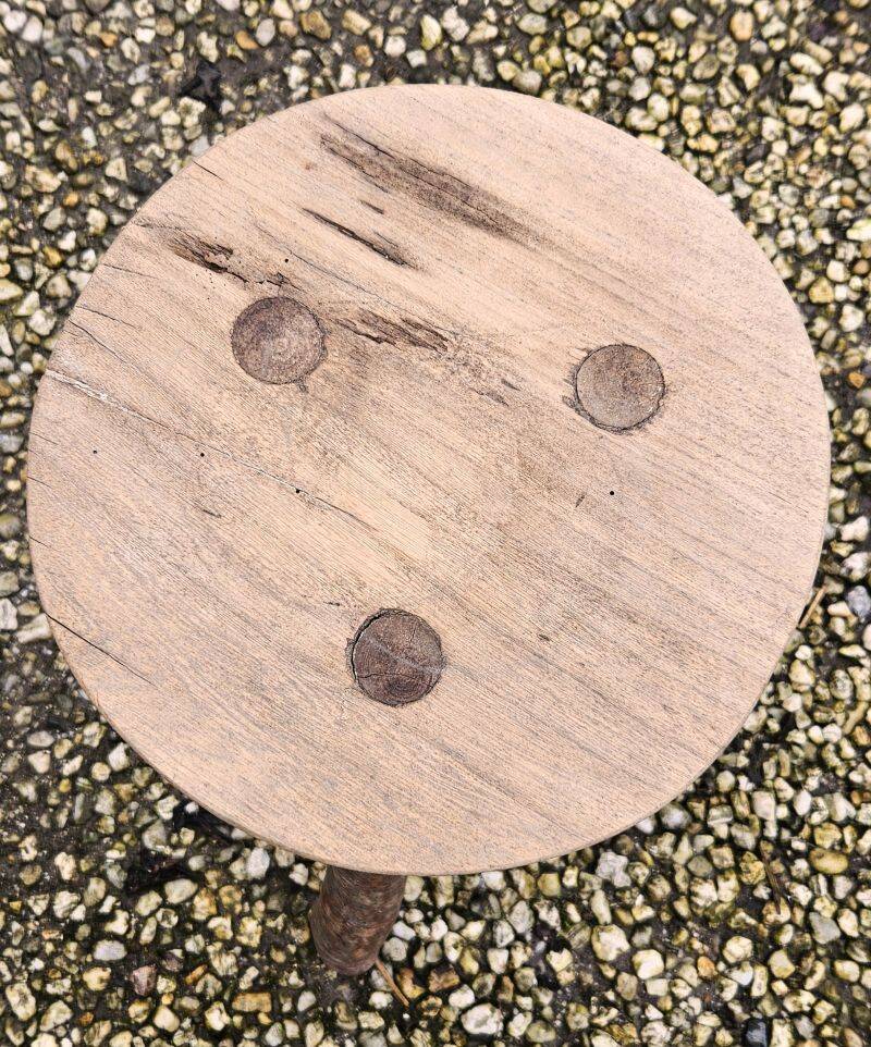 Vintage Brutalist Stool in the Style of Jean Touret 1960