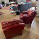 Pair of leather club chairs 30s