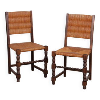 Pair of chairs in the style of Charles Dudouyt, 1950