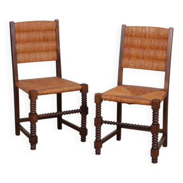 Paire de chaises dans le goût de Charles Dudouyt, 1950