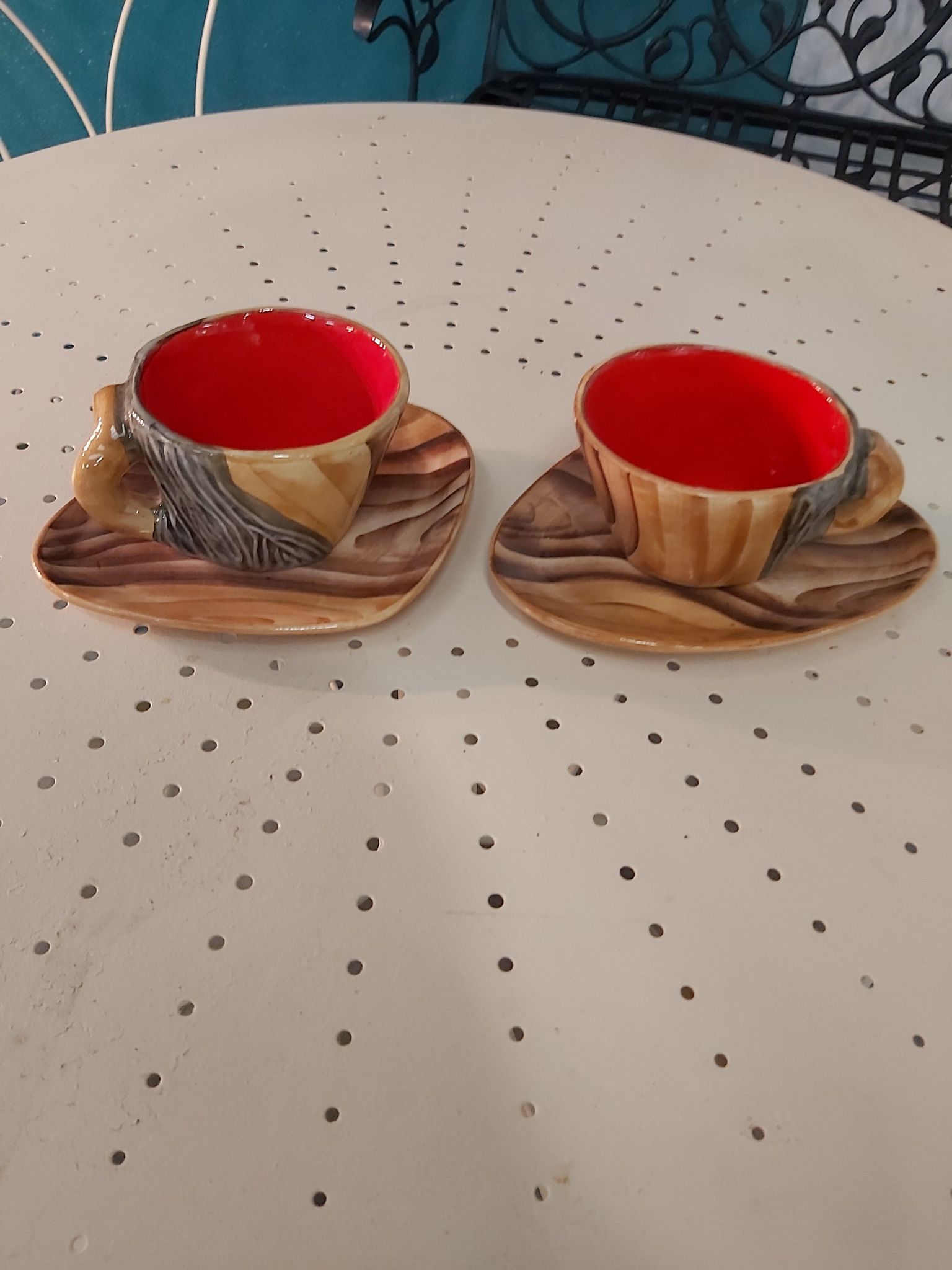 Duo tasses et sous-tasses Vallauris faux bois