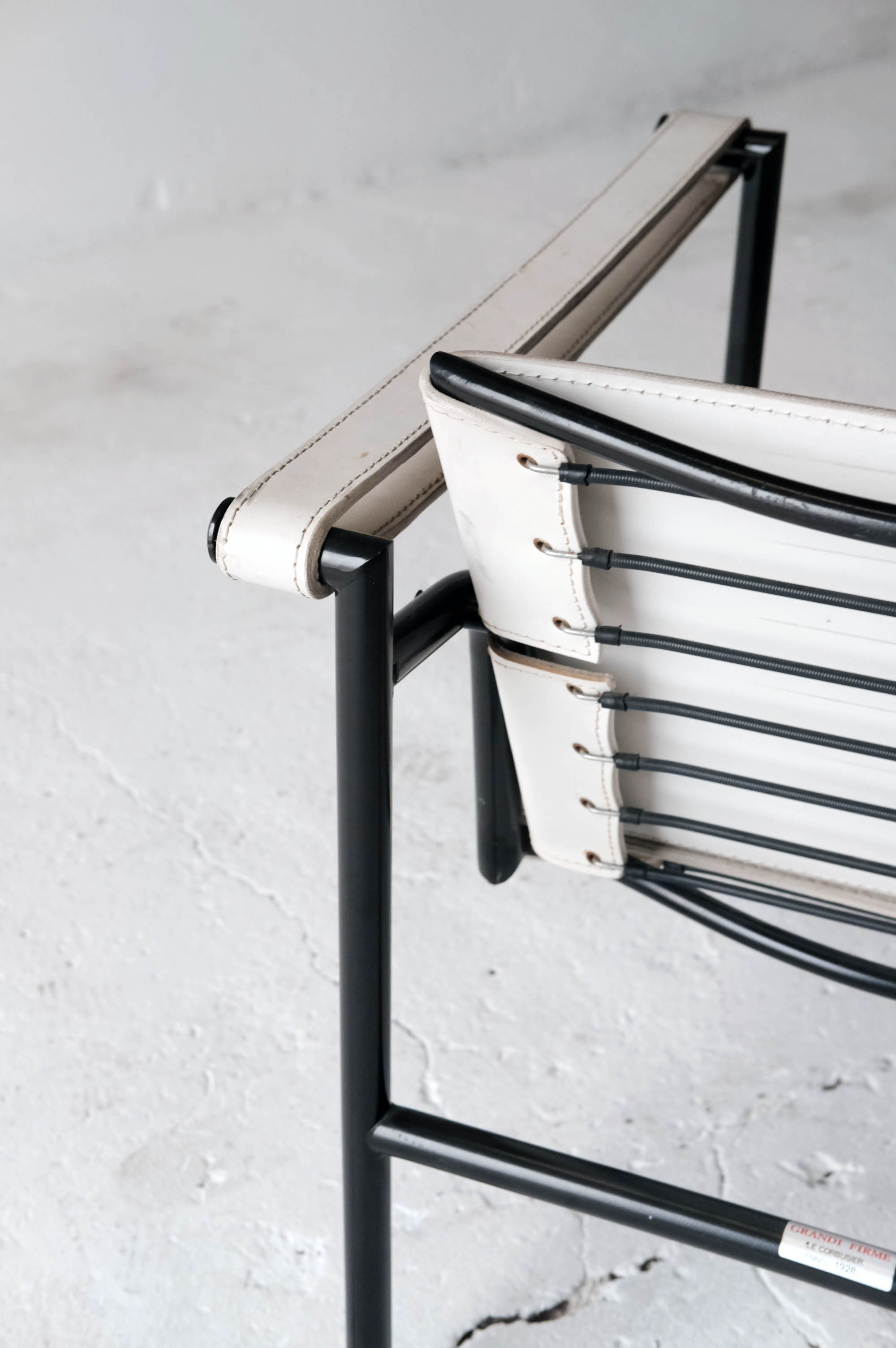 Fauteuil en cuir blanc Le Corbusier pour Grandi Firme , Italie 1928