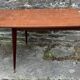 Table pieds effilés compas bois vernis extensible vintage années 50