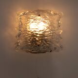 Large wall lamp Peil & Putzler ice glass, 1960 Germany