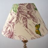 Lampshade, botanical vintage Jouy canvas, flowers