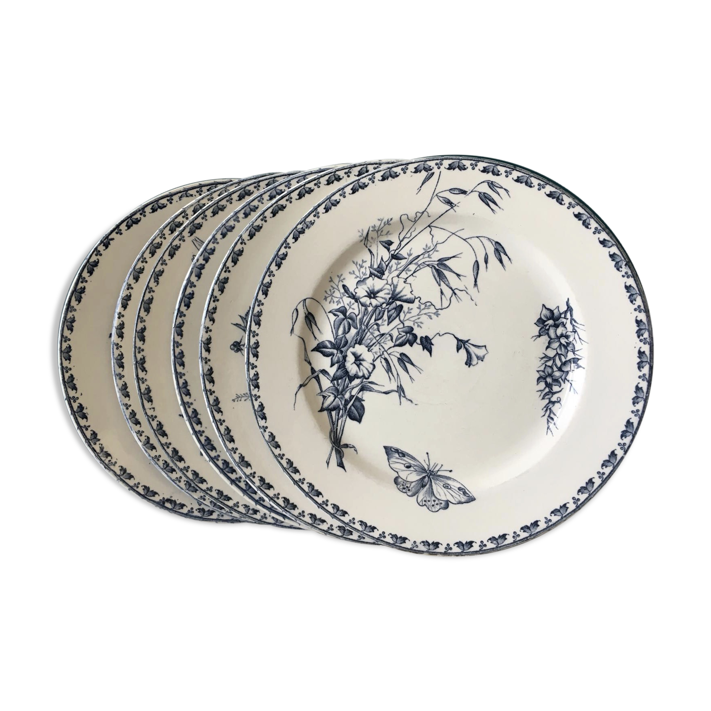 Set de 6 assiettes Sarreguemines Terre de Fer Modèle Carmen