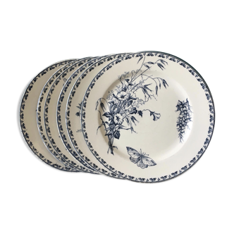 Set of 6 plates Sarreguemines Terre de Fer Model Carmen