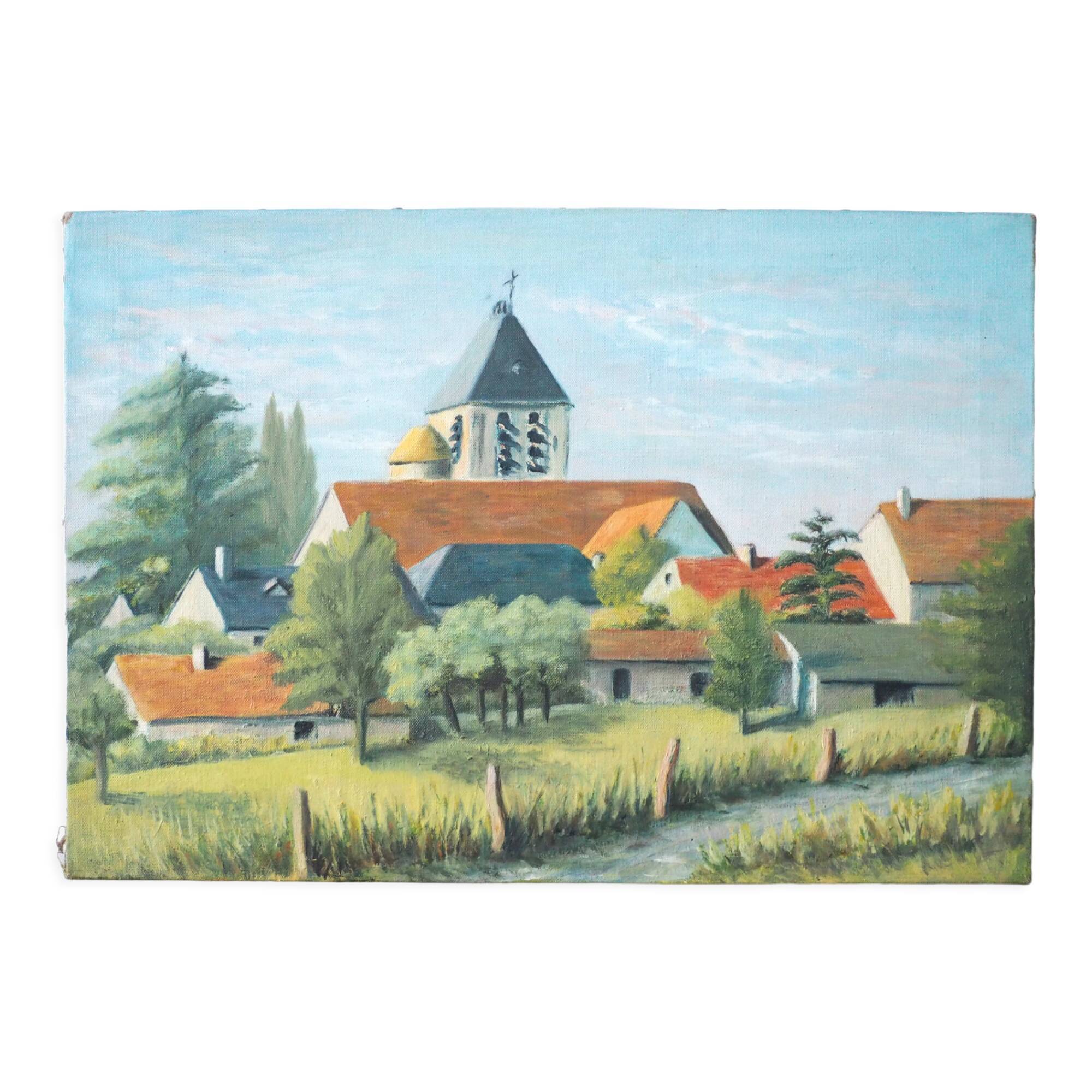 Oil on landscape canvas