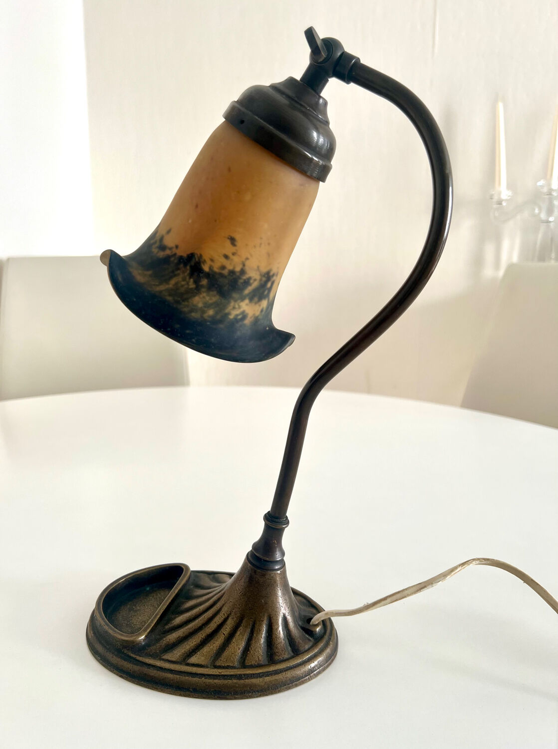 Adjustable table lamp in glass paste, 1960s