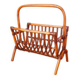 Rattan magazine rack 60s