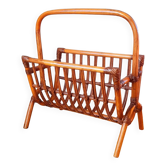 Rattan magazine rack 60s
