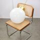 Big Mid-Century Italian Opaline & Brass Globe Pendant Lamp