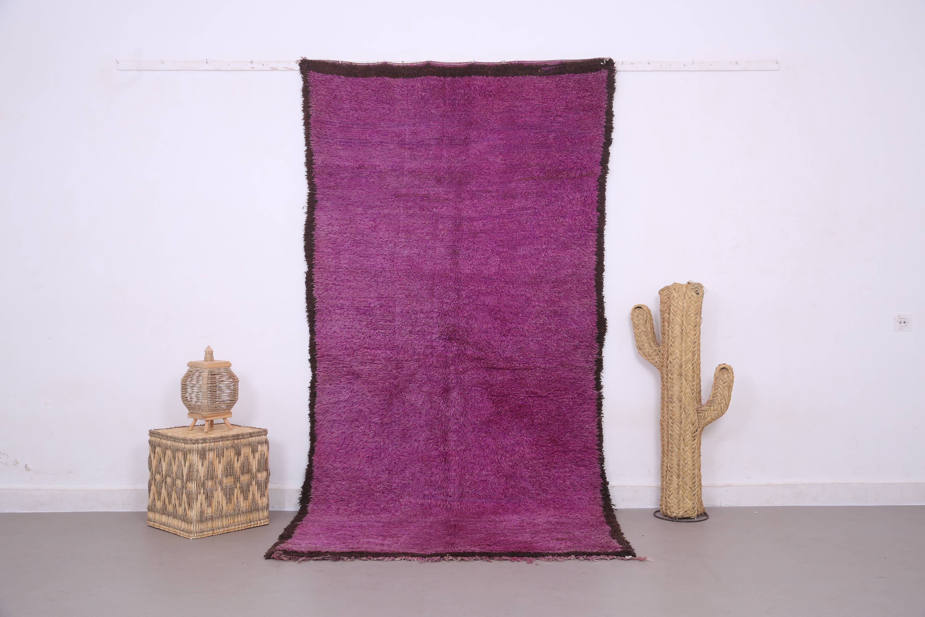 Vintage purple moroccan rug 134x272 cm - Berber rug - Wool rug handmade