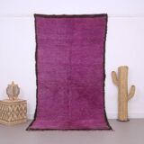 Vintage purple moroccan rug 134x272 cm - Berber rug - Wool rug handmade