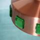 Space Age hanging lamp in coloured glass, vintage Scandinavian lamp.