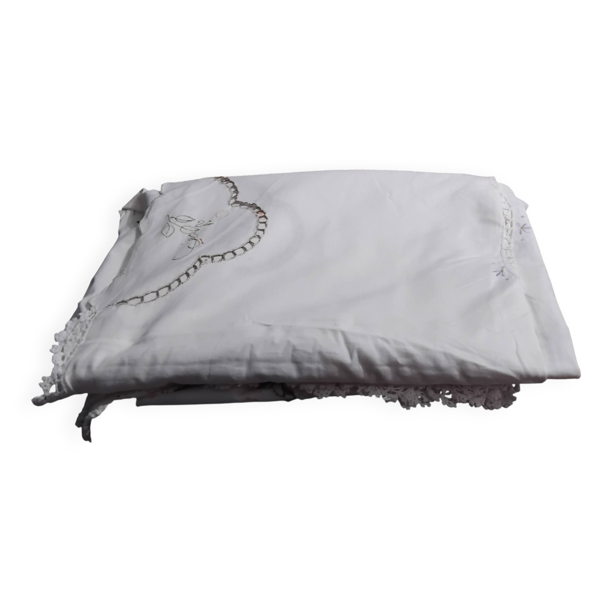 Vintage embroidered old tablecloth