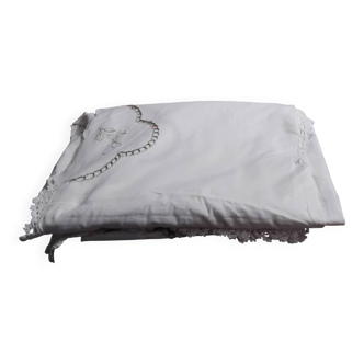Vintage embroidered old tablecloth