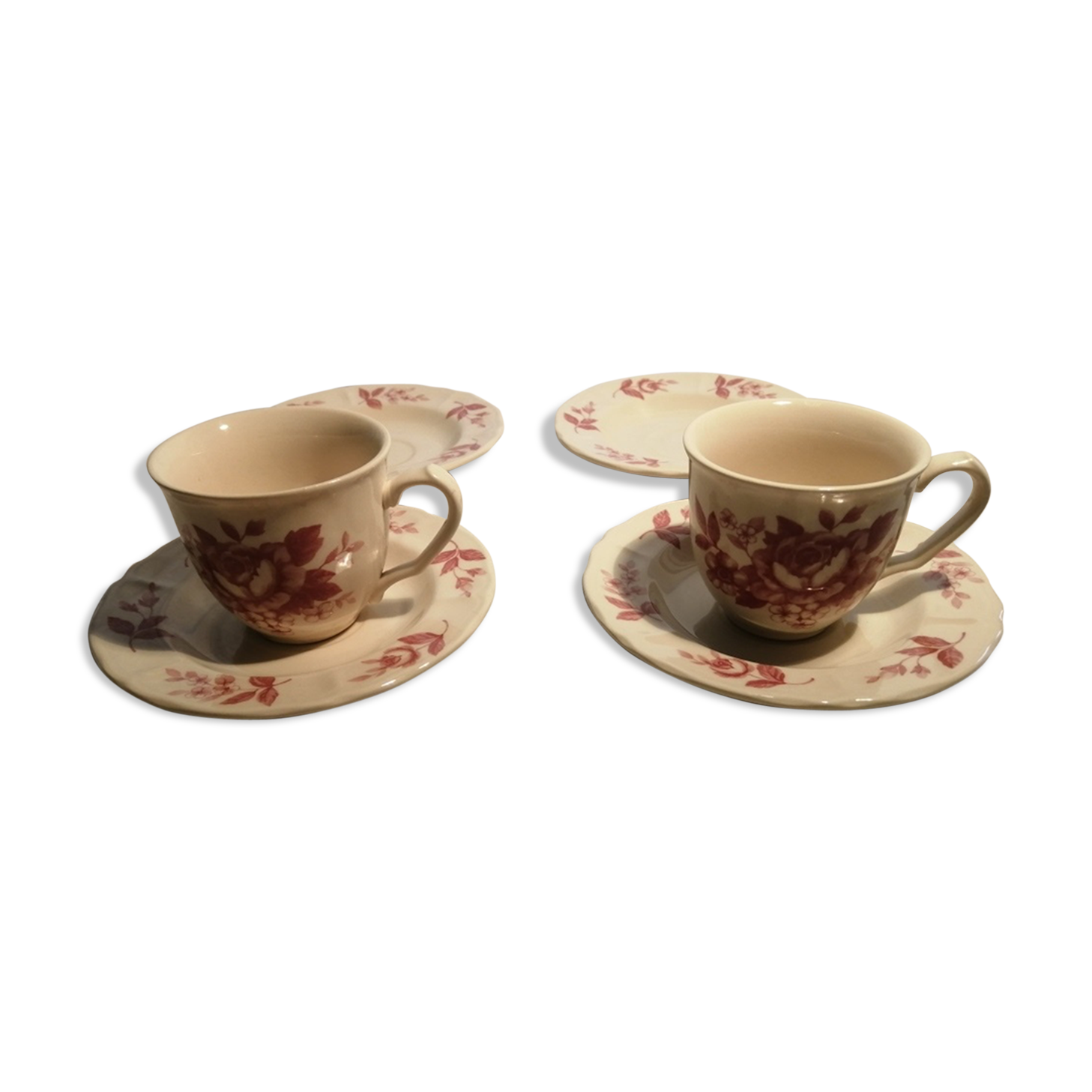 cups and saucers porcelain Claytan Malaysia pink pink