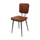 Vintage chair 1960 skai brown feet black iron