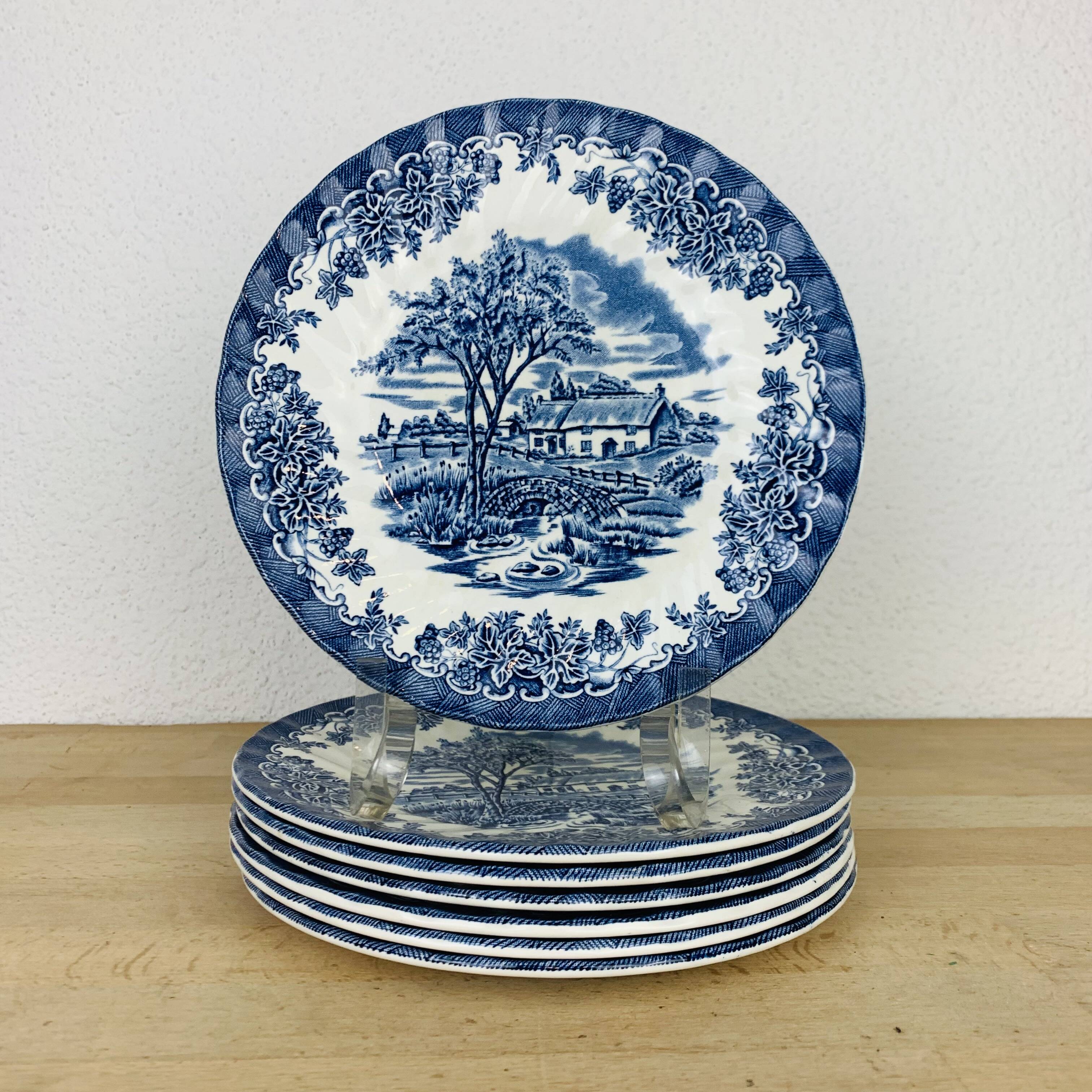 7 Myott The Brook English Ironstone Dessert Plates