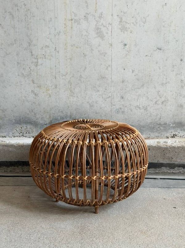 Pouf en osier Lobster Pot par Franc Albini