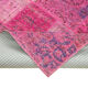 Handmade turkish overdyed 170 cm x 241 cm pink patchwork carpet