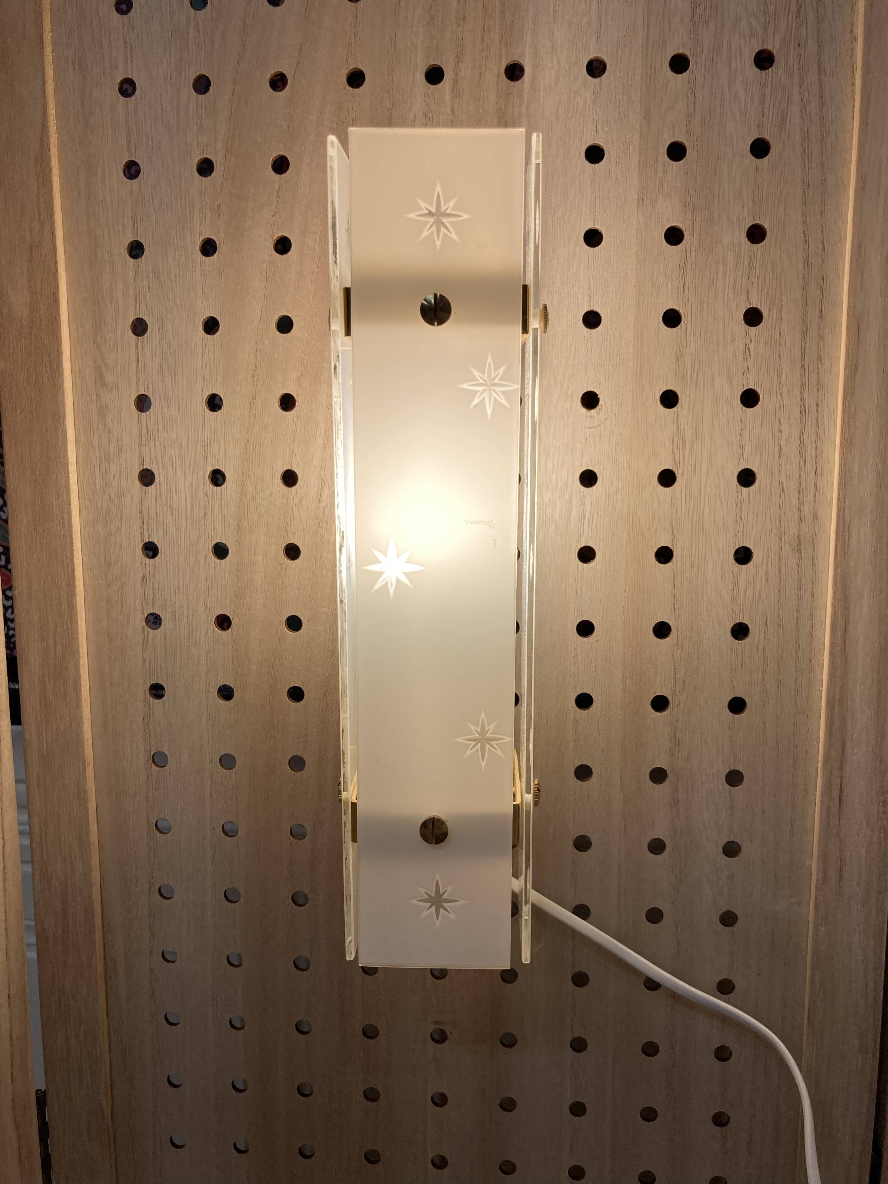 Pair of glass wall lights scandinavian design 1960.