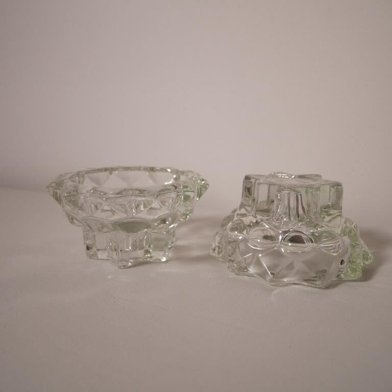Set of 5 glass candle holders, star shape