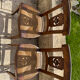 Paire de chaises artisanales xix’ en noyer et paillage