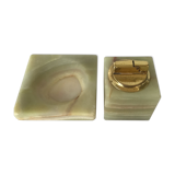 Ashtray and table lighter made of onyx