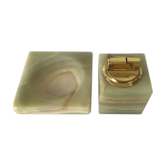 Ashtray and table lighter made of onyx