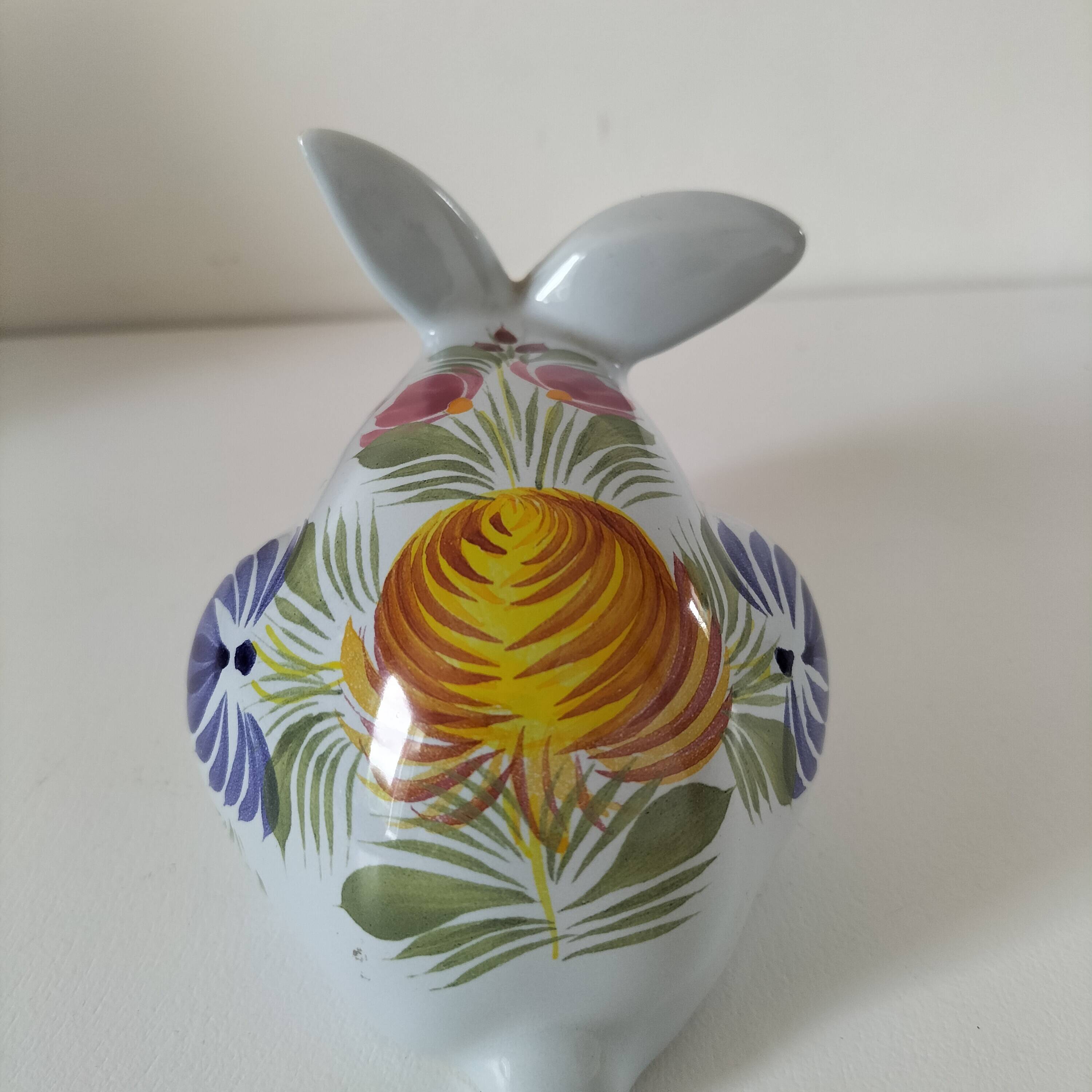 Rabbit earthenware hb henriot quimper