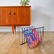 Black metal magazine rack Design attributed to François Arnal for Atelier A Made in France 1970