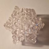 4 vintage plexiglass ice style candle holders 1980