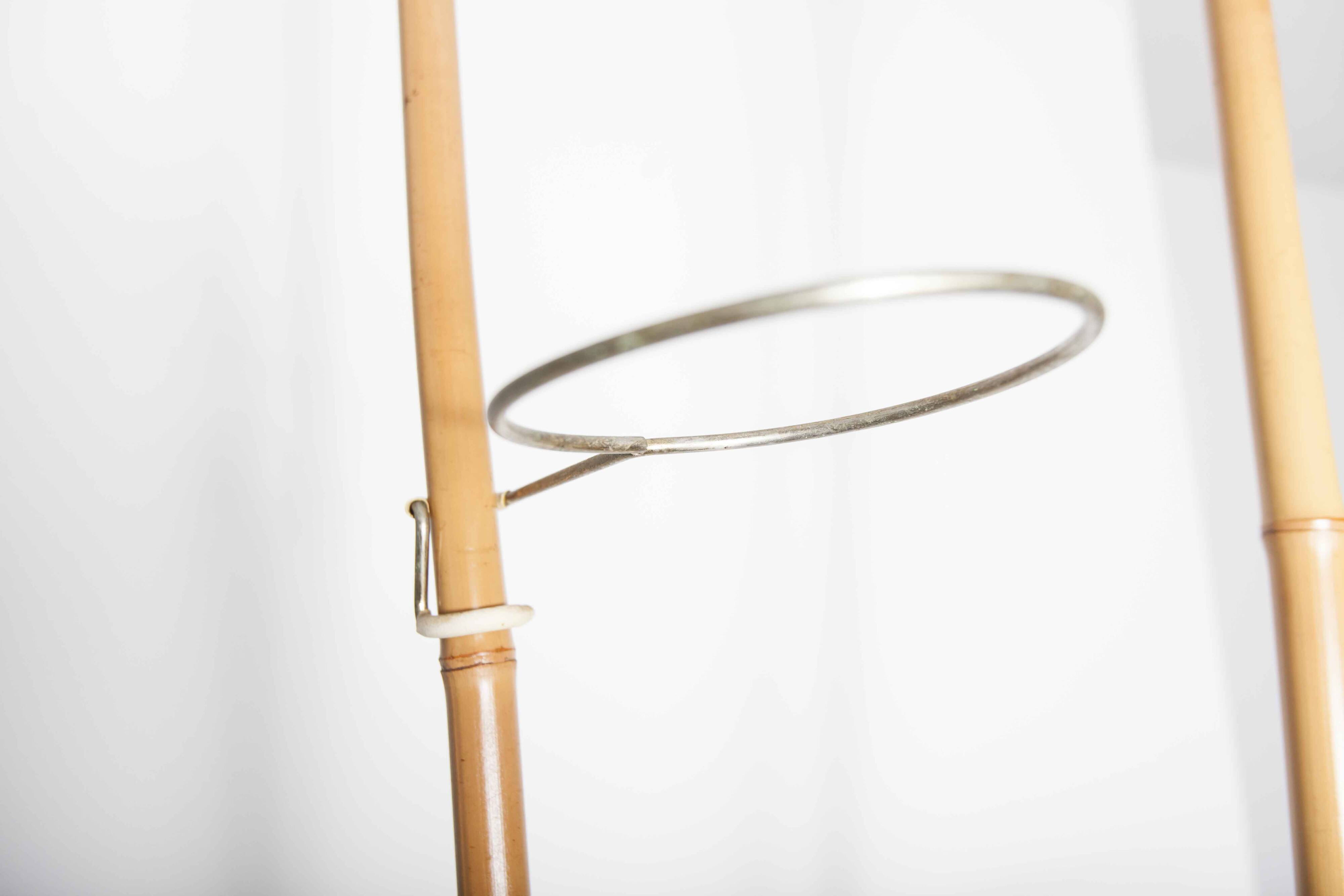 Indoor rotating plant holder 1960 bamboo and brass