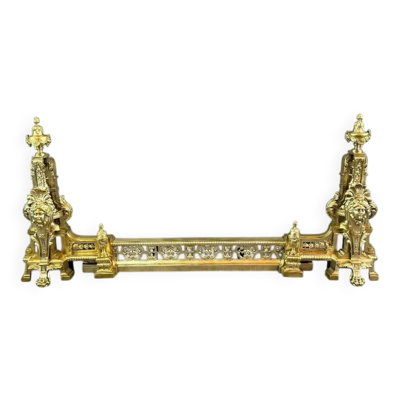 Paire de chenets en bronze doré, style Louis XVI, XIXe Siècle