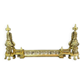 Pair of gilt bronze andirons, Louis XVI style, 19th century