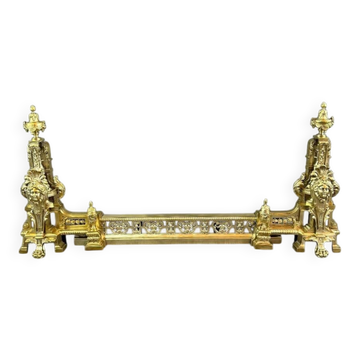 Paire de chenets en bronze doré, style Louis XVI, XIXe Siècle